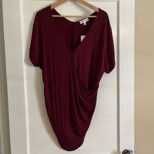 Gibson Latimer Ladies V neck shirt Maroon Size XL